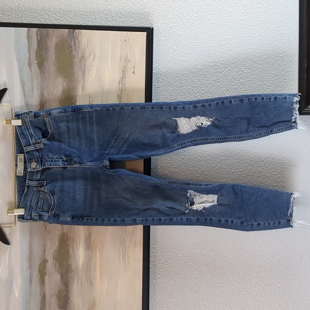Topshop Jamie Jean Moto/ Petite Size 25 Distressed Step Skinny Jean